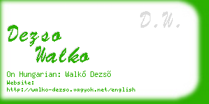 dezso walko business card