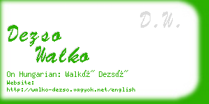 dezso walko business card